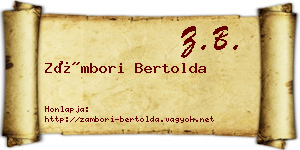 Zámbori Bertolda névjegykártya